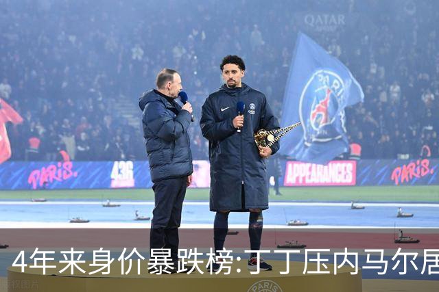 4年来身价暴跌榜:丁丁压内马尔居首 加维、B席、孙兴慜、萨内在列
